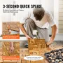Interlocking Deck Tiles Solid Wood, 10 Pack,12"x12" Waterproof Camphor Pine Wood Flooring All Weather Use, Patio Floor Decking C