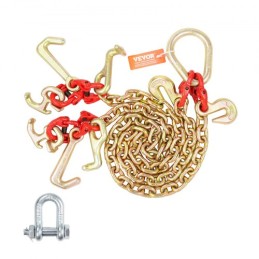 5/16 "X 3 'G80 TOW-kæde V-kæde Bridle RTJ & Grab Hooks Wrecker 10800 lbs