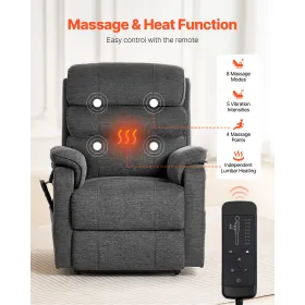 Power Lift Recliner Chair for Elderly Heat and Massage Electric Recliner M