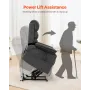 Power Lift Recliner Chair, Lift Chair with Heat and Massage for Elderly, Dual Motor Recliner Chair with 2 Anti-Fall Ropes, Infin