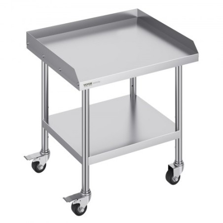 Rustfrit stål Arbejdstabel 24 "X28" Commercial Food Prep Table m/ 4 hjul