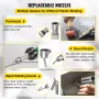 Roofing Welder, 6 PCS PVC Welding Gun, 1600W Hot Air Plastic Welder, 220V PVC Heat Gun, Plastic Welder with Mica Pipe Heating Co