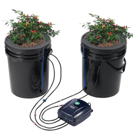 DWC Hydroponics vokser system dybt vandkultur med top dryp 2 spande