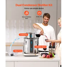 Moonshine Still 8 Gal Water Alkohol Distiller Brewing Kit Rustfrit stål