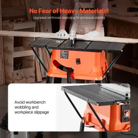 Bordsav med stativ, 1800 W bærbar kompakt tabellersaw, 254 mm