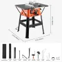 Table Saw with Stand, 1800 W Portable Compact Tablesaw, 254 MM Saw Blade O.D, 200 MM Max. Cutting Capacity, 4800 RPM Cutting