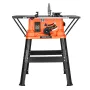 Table Saw with Stand, 1800 W Portable Compact Tablesaw, 254 MM Saw Blade O.D, 200 MM Max. Cutting Capacity, 4800 RPM Cutting