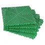 Interlocking Drainage Mat, 50 Pcs Modular Interlocking Cushion, 12” x 12” Splicing Drainage Mats, Non-Slip Green PP Drainage Flo