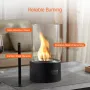 Tabletop Fire Pit, 6 inch Metal Tabletop Fireplace Indoor Outdoor Decor, Portable Rubbing Alcohol Burner Smores Maker with Glass