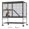 39 "Metal Small Animal Cage 2-lags rullende ilderbur med bakke en rampe