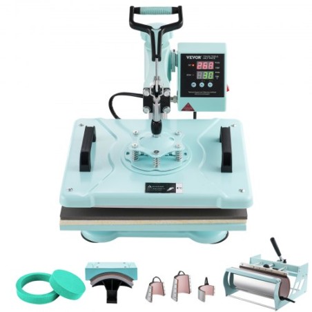 Heat Press Machine 12x15 i 8 i 1 med 30 oz tumbler Press T-shirts Green