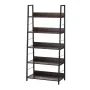Metal Bookshelf, 5-Tier Industrial Bookcase, Tall Wide Rustic Vintage Storage Bookshelf with Open Shelves, Freestanding Display 