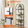 Metal Bookshelf, 4-Tier Arched Industrial Bookshelf, Small Rustic Vintage Storage Bookcase with Open Shelves, Freestanding Displ