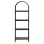 Metal Bookshelf, 4-Tier Arched Industrial Bookshelf, Small Rustic Vintage Storage Bookcase with Open Shelves, Freestanding Displ