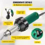 Roofing Welder, 8 Pcs PVC Welding Gun, 1600W Hot Air Plastic Welder, 220V PVC Heat Gun, Plastic Welder with Mica Pipe Heating Co