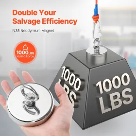 Fiskermagnet stærk kraftig sjælden jord Neodymium Pull Force 1000 lbs