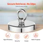 Fishing Magnet, 1000 LBS/454 Kg Pulling Force Super Strong Neodymium Fishing Magnet, Rare Earth Magnet with Handle Diameter 2.72
