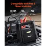 Jump Starter, 4000A Peak, Car Battery Starter Power Pack, Portable Battery Booster with Jumper Cables, LED Light, 88.8Wh Lithium