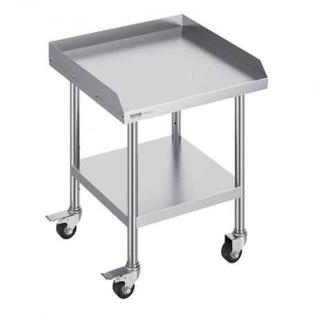 Stainless Steel Work Table 24"x24" Commercial Food Prep Table W/ 4 Casters