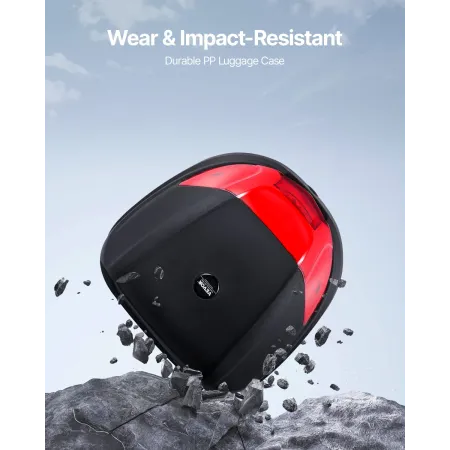 Motorcycle Top Case, Universal Durable PP Material Motorbike Tail Box with Reflective Panel, 38L Waterproof Detachable Motorcycl