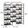 Triple Metal Bookshelf, 14-Tier Industrial Bookshelf, Large Rustic Vintage Storage Bookcase with Open Shelves, Freestanding Disp