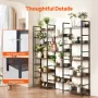 Triple Metal Bookshelf, 14-Tier Industrial Bookshelf, Large Rustic Vintage Storage Bookcase with Open Shelves, Freestanding Disp