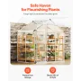 Polycarbonate Greenhouse, 6 x 4 Ft, Outdoor Greenhouse with Adjustable Vent Windows, Pavilion Styled Greenhouse with Sliding Doo