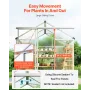 Polycarbonate Greenhouse, 6 x 4 Ft, Outdoor Greenhouse with Adjustable Vent Windows, Pavilion Styled Greenhouse with Sliding Doo
