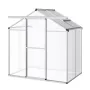 Polycarbonate Greenhouse, 6 x 4 Ft, Outdoor Greenhouse with Adjustable Vent Windows, Pavilion Styled Greenhouse with Sliding Doo