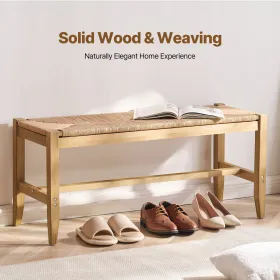 Rattan Bench Wooden Bench 40 Inches til entryway stue &