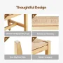 Rattan Bench, 40" Wooden Rattan Bench, Entrywway Bench with Oak Wood Legs, Bedroom End of Bed Boho Bench with Hand Woven Rattan,