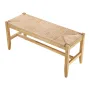Rattan Bench, 40" Wooden Rattan Bench, Entrywway Bench with Oak Wood Legs, Bedroom End of Bed Boho Bench with Hand Woven Rattan,