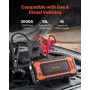 Jump Starter, 3000A Peak, Car Battery Starter Power Pack, Portable Battery Booster with Air Compressor, Jumper Cables, LCD Displ