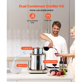 Moonshine Still 5 Gal Water Alkohol Distiller Brewing Kit Rustfrit stål