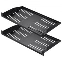2PCS 1U Server Rack Shelf 10"/254 mm Depth Vented Rack Mount Shelf Tray