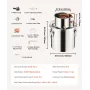 Alcohol Still, 5 Gal / 19 L Stainless Steel Water Alcohol Distiller with Copper Coil, Home Brewing Refining Fermentation Kit wit