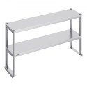 Double Overshelf Stainless Steel Overshelf 2-Tier 12"x48" for Prep Table