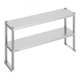Double Overshelf Stainless Steel Overshelf 2-Tier 12"x48" for Prep Table