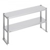 Dobbelt overskridelse af rustfrit stål overshelf 2-lag 12 "x48" til prep-tabel