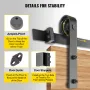 Glidende stalddørhardware-kit, 11ft stalddørsæt, 330 kg bærende