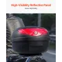 Motorcycle Top Case, Universal Durable PP Material Motorbike Tail Box with Reflective Panel, 24L Waterproof Detachable Motorcycl