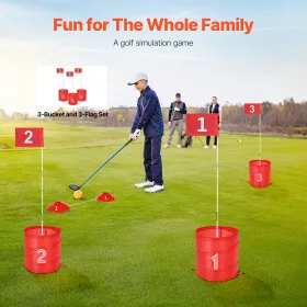 Backyard Golf Game, 3 Hole Golf Course, Golf Game Practice Games, Golf Chipping Game for Family, Adults and Kids, Portable Outdo