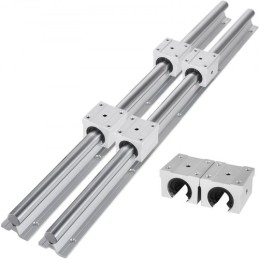Linear Rail Guide 2X SBR20-650mm Linear Slide Rail + 4 SBR20UU Block for Automated Machines and Equipments