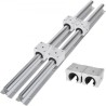 Linear Rail Guide 2x SBR20-650mm Lineær glideskinne + 4 SBR20UU-blok til automatiserede maskiner og udstyr