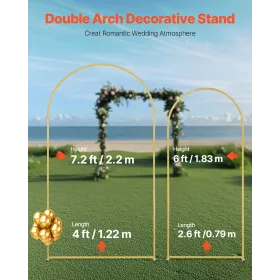 Metal Arch Backdrop Stand Set of 2 Stand with Case Connection for Wedding