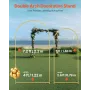 Wedding Arch Backdrop Stand, 7.2FT & 6FT, Set of 2 Stand with Case Connection & Chassis Crossbar Design, Easy-to-Assemble Gold S