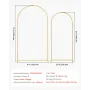 Wedding Arch Backdrop Stand, 7.2FT & 6FT, Set of 2 Stand with Case Connection & Chassis Crossbar Design, Easy-to-Assemble Gold S
