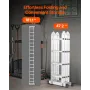Multi-purpose foldende stige 7-i-1 4 Trin 15,5ft rækkevidde