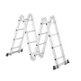 Multi-Purpose Folding Ladder, 7-in-1 Tall Extension Step Ladder, A Frame 4 Step Telescoping Ladder, 15.5ft Reach Height Heavy Du