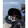 Motorcycle Top Case, Universal Durable PP Material Motorbike Tail Box with Reflective Panel, 62L Waterproof Detachable Motorcycl